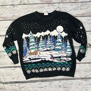 Vintage Holiday Time Xmas Christmas Ugly Sweater Party 1980s Sweatshirt